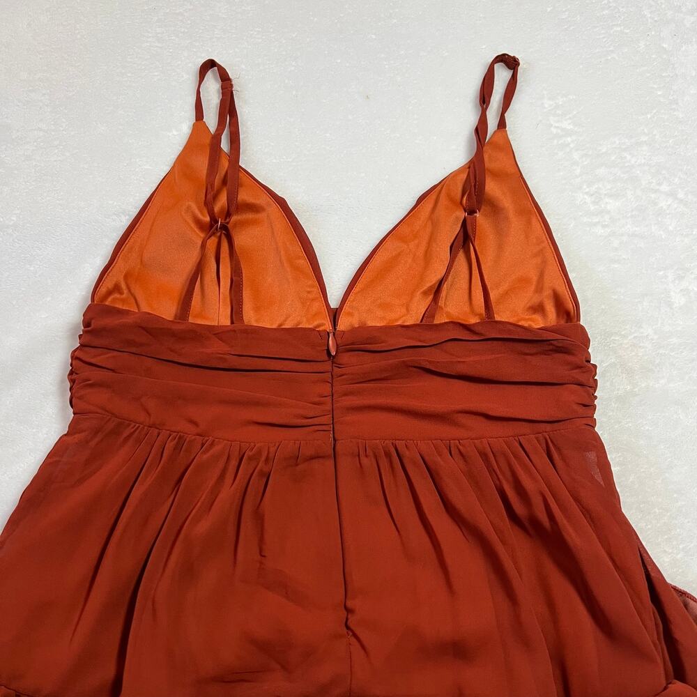 Lulu's Rust Red Ruffled Maxi Dress - Picture 7 of 11